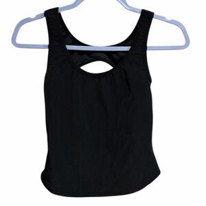 Heroine Sport Black Ribbed Open Back Tank Top – Size Small